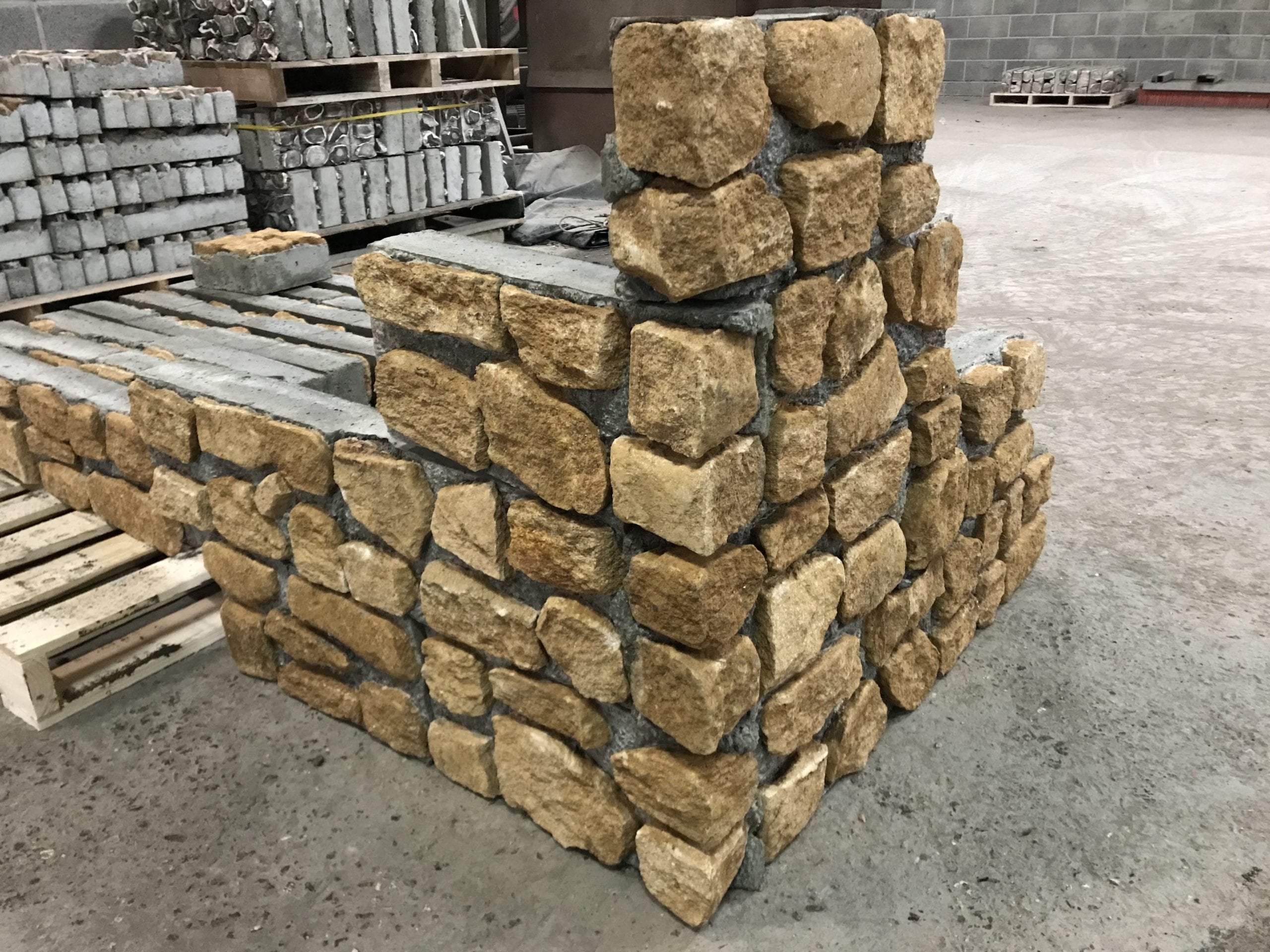 Ham stone blocks stacked up on top of each other.