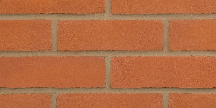 A photo of the Forterra EcoStock Medway Orange 65mm brick in use.