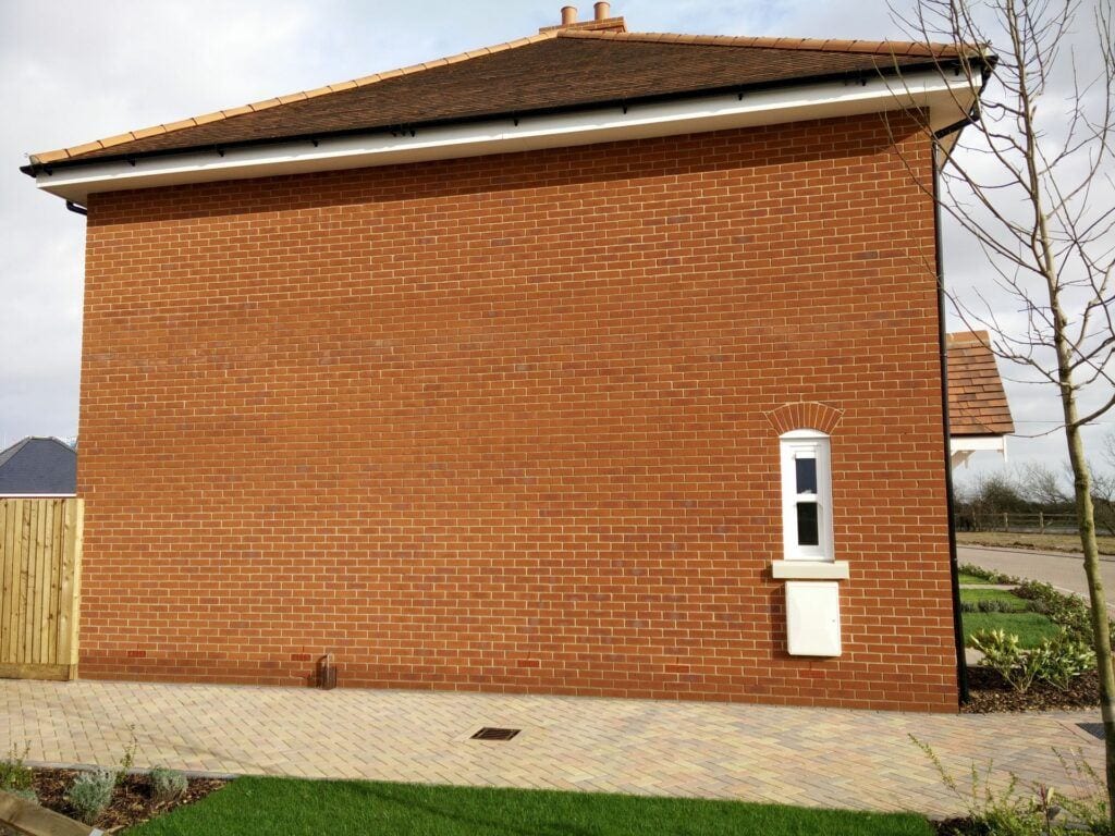 A photo of the Camtech Premier Anglian Orange Stock brick in use.