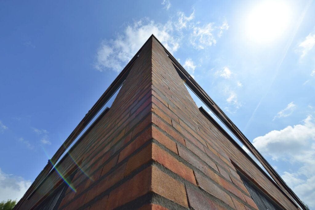 A photo of the Camtech Premier Red Multi Stock brick in use.