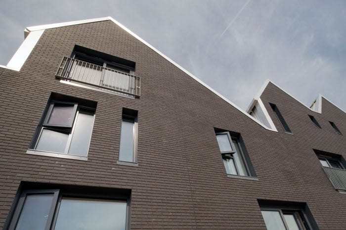 A photo of the MBH Blockley Black Smooth brick in use.