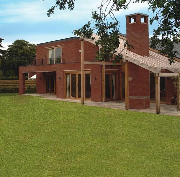 A photo of the MBH Charnwood Ashby Red Handmade brick in use.