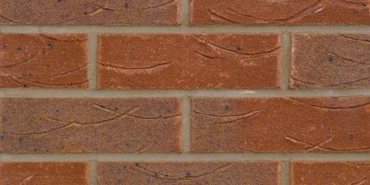 A photo of the Forterra Butterley Old English Brindled Red brick in use.